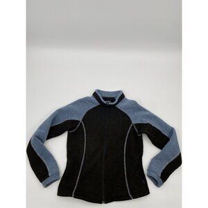 Kuhl Alfpaca Fleece Full Zip Jacket Black and Blue Women Size Small
